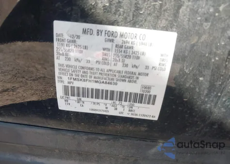 2021 Ford Explorer Limited from USA, damaged, VIN 1FMSK8FH1MGA84630